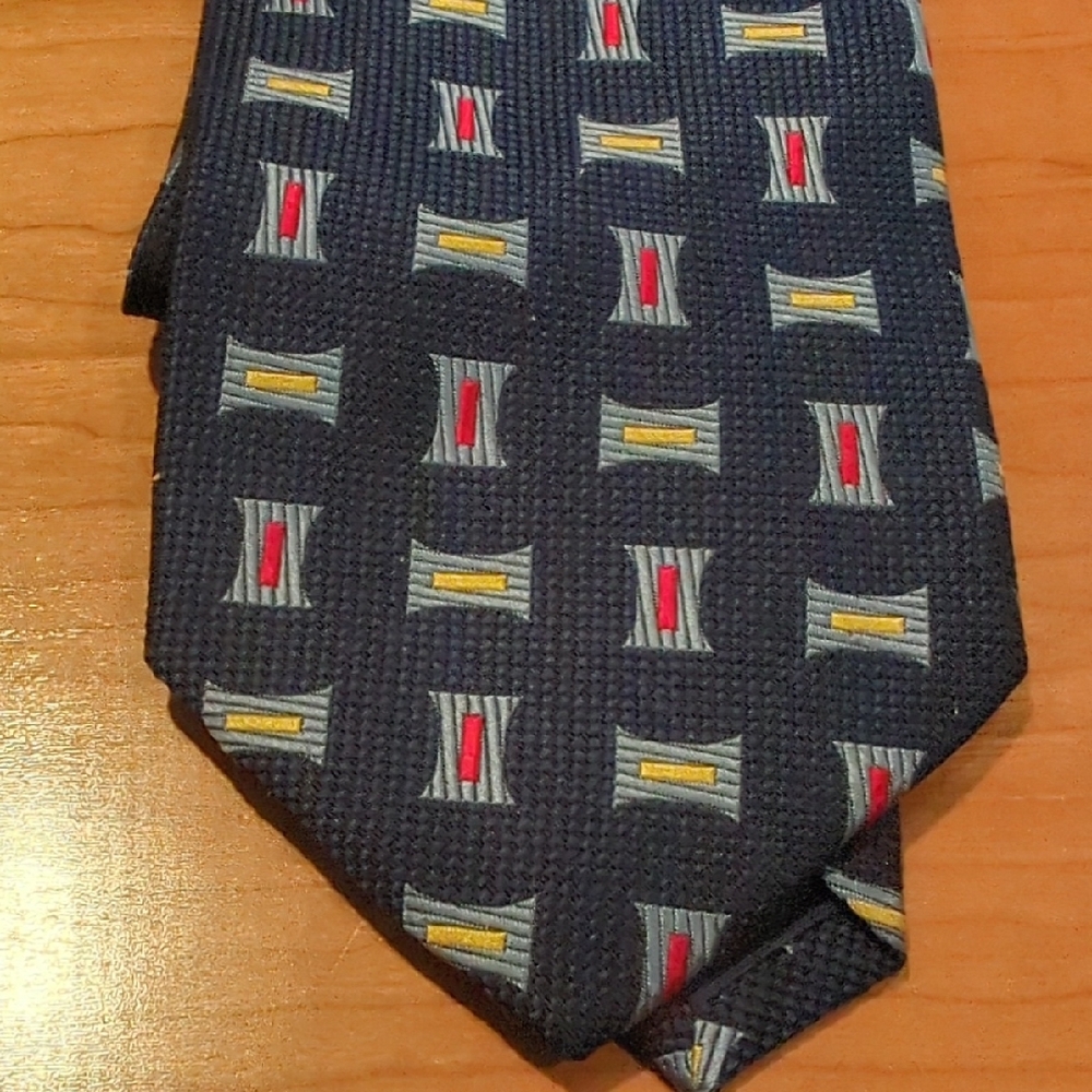 Men's Navy Patterned Tie